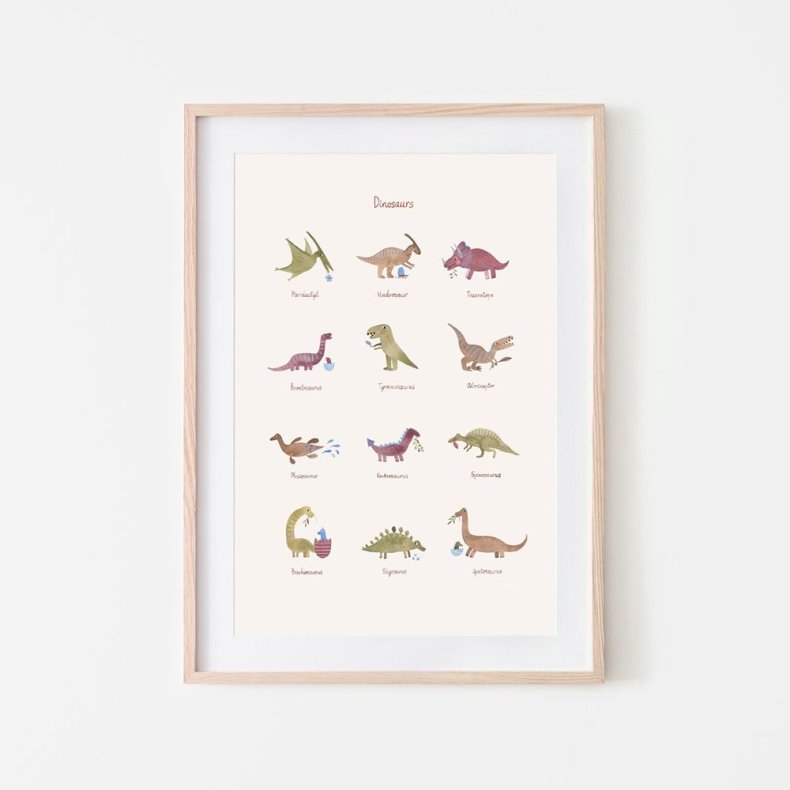 Mushie Plakat - Dinosaurs - Large