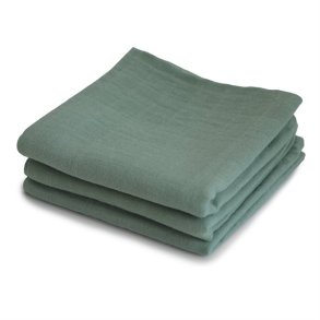 Mushie Muslin  stofbleer 3 - pak Roman green