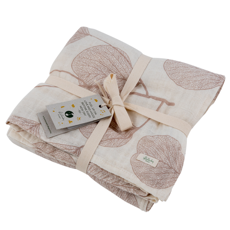 Muslin Swaddle 120x120cm - Hazelnut Brown-100 % GOTS-certificeret kologisk bomuld-