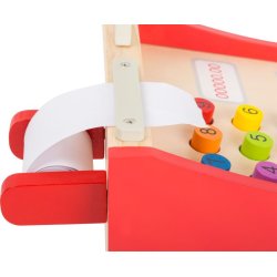 Small foot kasseapparat i tr�-med kassestrimmel 