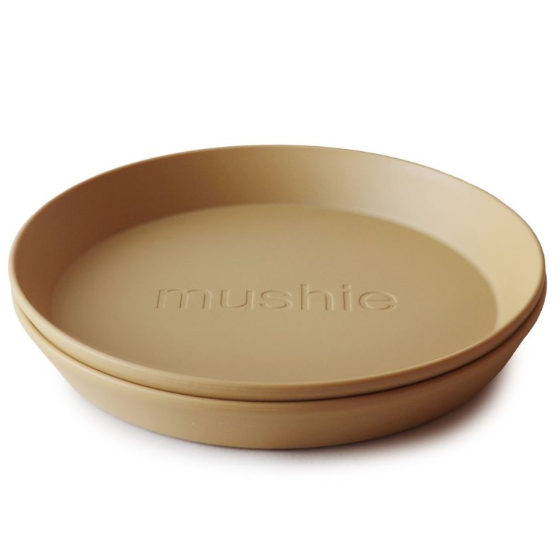 Mushie plast tallerken-Mustard