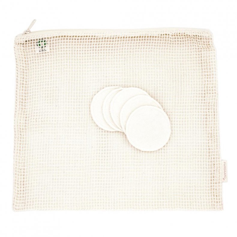 Pargaard rondelst 5 pk og kologisk vaskepose - Naturhvid