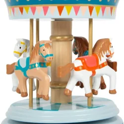 Small Foot musik boks i tr� med karrusel og heste cirkusdesign