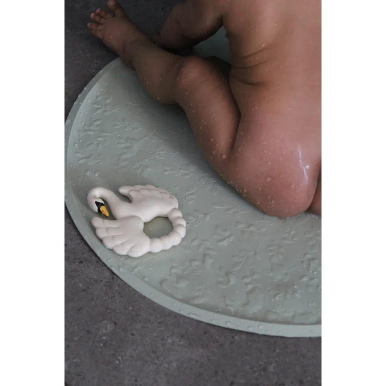 Natruba rund bademtte-med bladmnster-Gr