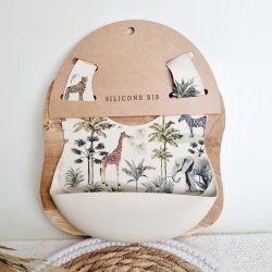  Rammelaartje Silikone hagesmk med jungle motiv-Beige