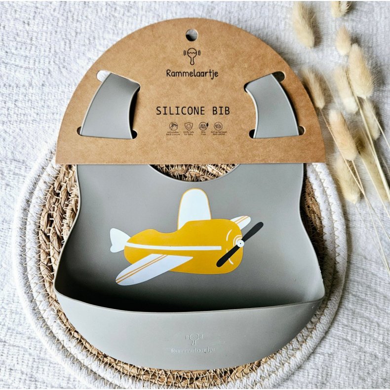 Rammelaartje silikone hagesmk med gul flyver-sage