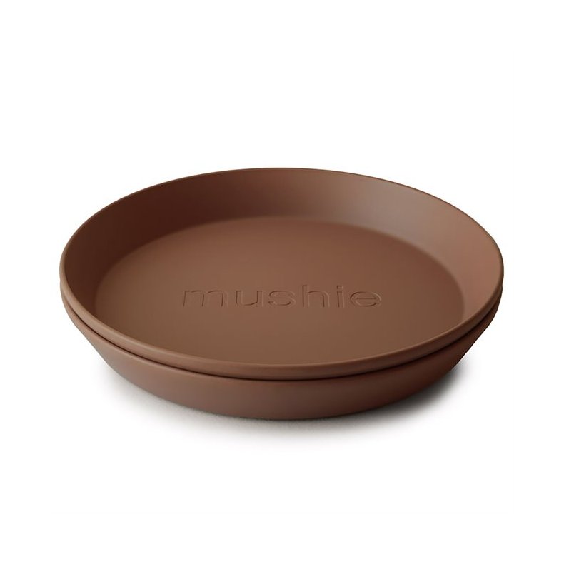 Mushie plast-rund tallerken - Caramel