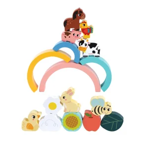 Kinder and Kids Byggeklodser-regnbue og figurer s�t