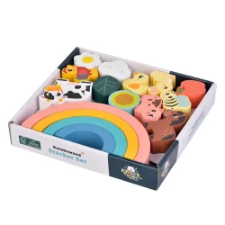 Kinder and Kids Byggeklodser-regnbue og figurer s�t