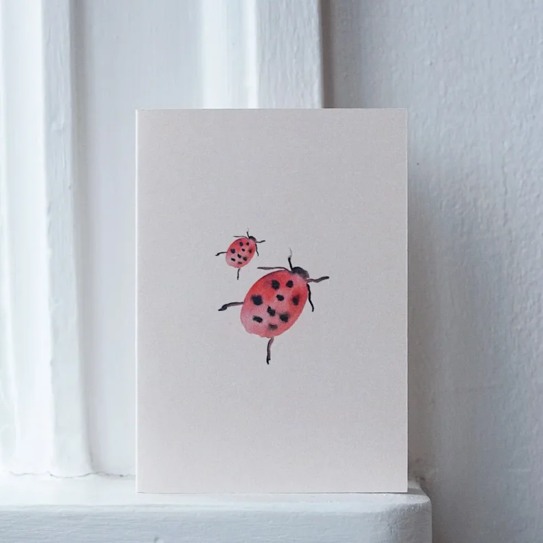 Specialday Hilsen kort med marieh�ne(7,4x10,5 cm)