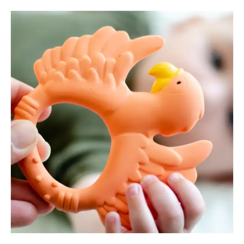 Naturgummi Bidering Papegje - Orange