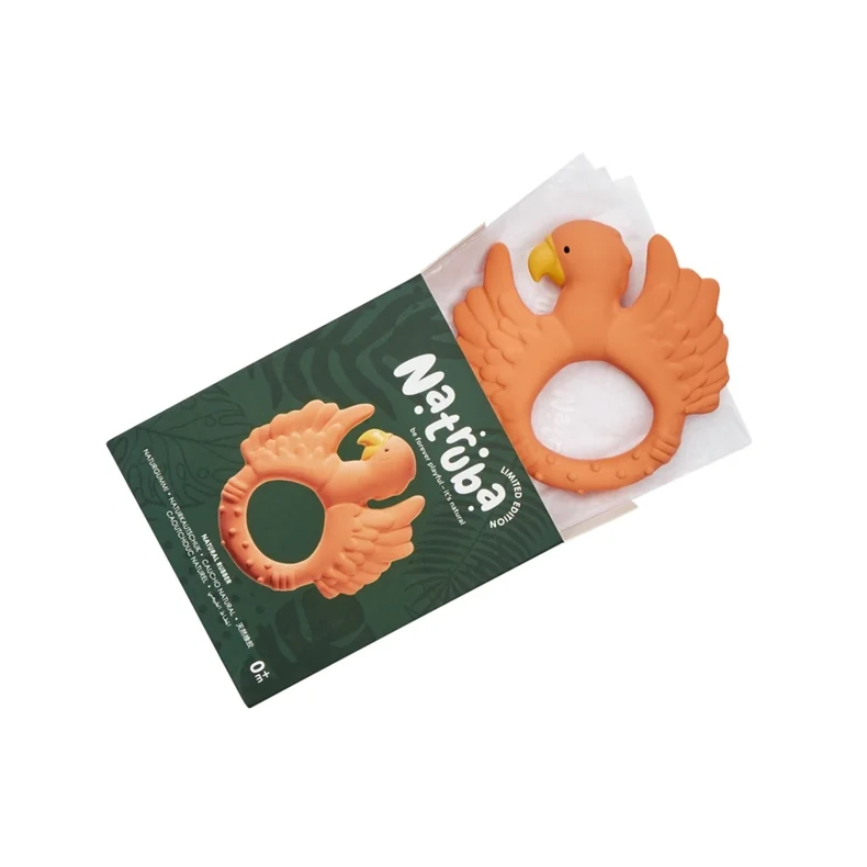 Naturgummi Bidering Papegje - Orange
