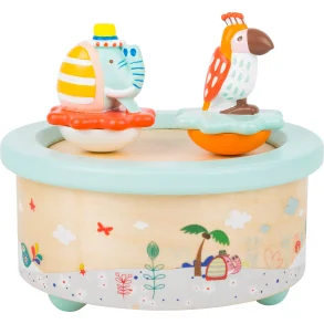 Small Foot musik boks i tr� med papeg�je og elefant